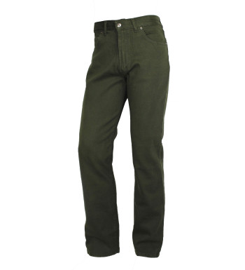 Jean homme CHALLENGER vert kaki coton – coupe confort MIAMI