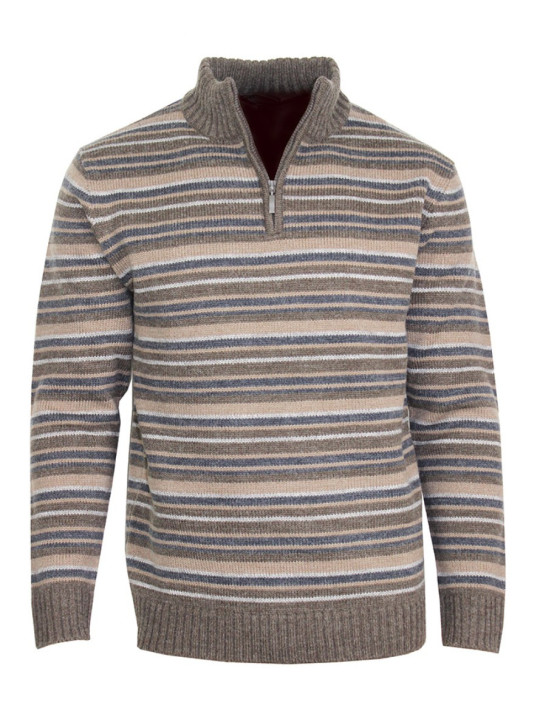 Pull col montant zippé CHALLENGER PACHA2 – Rayures élégantes