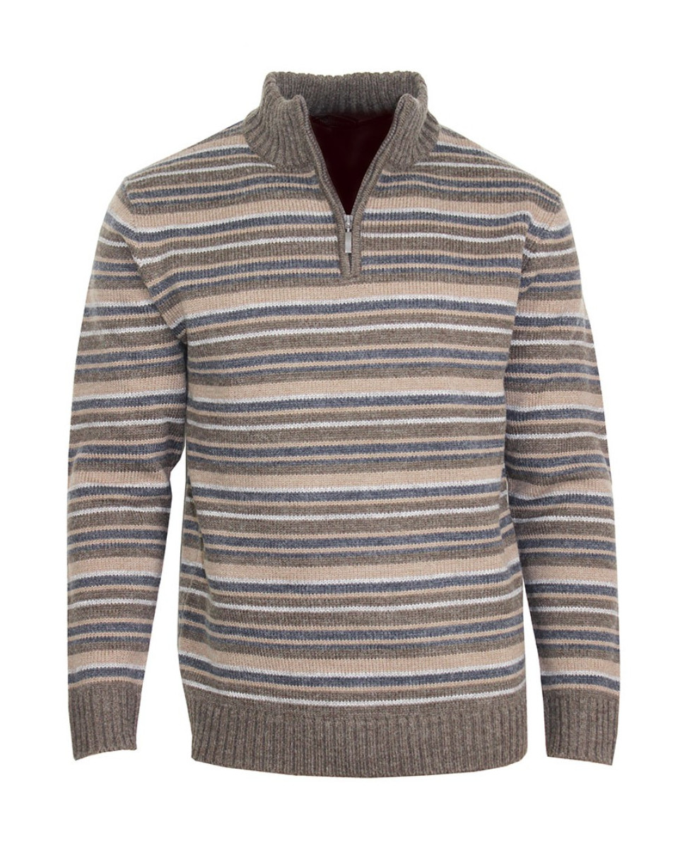 Pull col montant zippé CHALLENGER PACHA2 – Rayures élégantes
