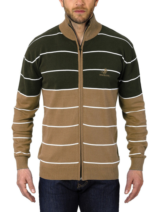 Cardigan full zip WINCHESTER PACINO1 – Beige/Marron chic