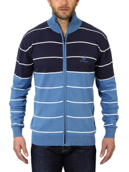 Cardigan full zip WINCHESTER PACINO2 – Bleu marine chic