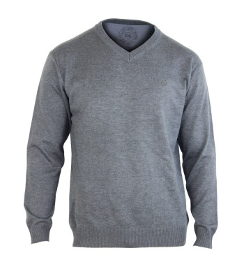 Pull col V homme CHALLENGER PALAIS3 – Gris confort et style
