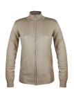 Gilet femme beige PALMIRA1 – Zippé, col montant, coton