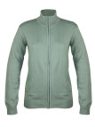 Gilet femme vert PALMIRA2 – Zippé coton, col montant chic