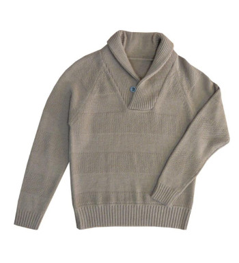 Pull col montant boutons WINCHESTER PANCAKE1B – Beige chic