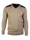 Pull col V coton beige homme chic & confort – PANEL1