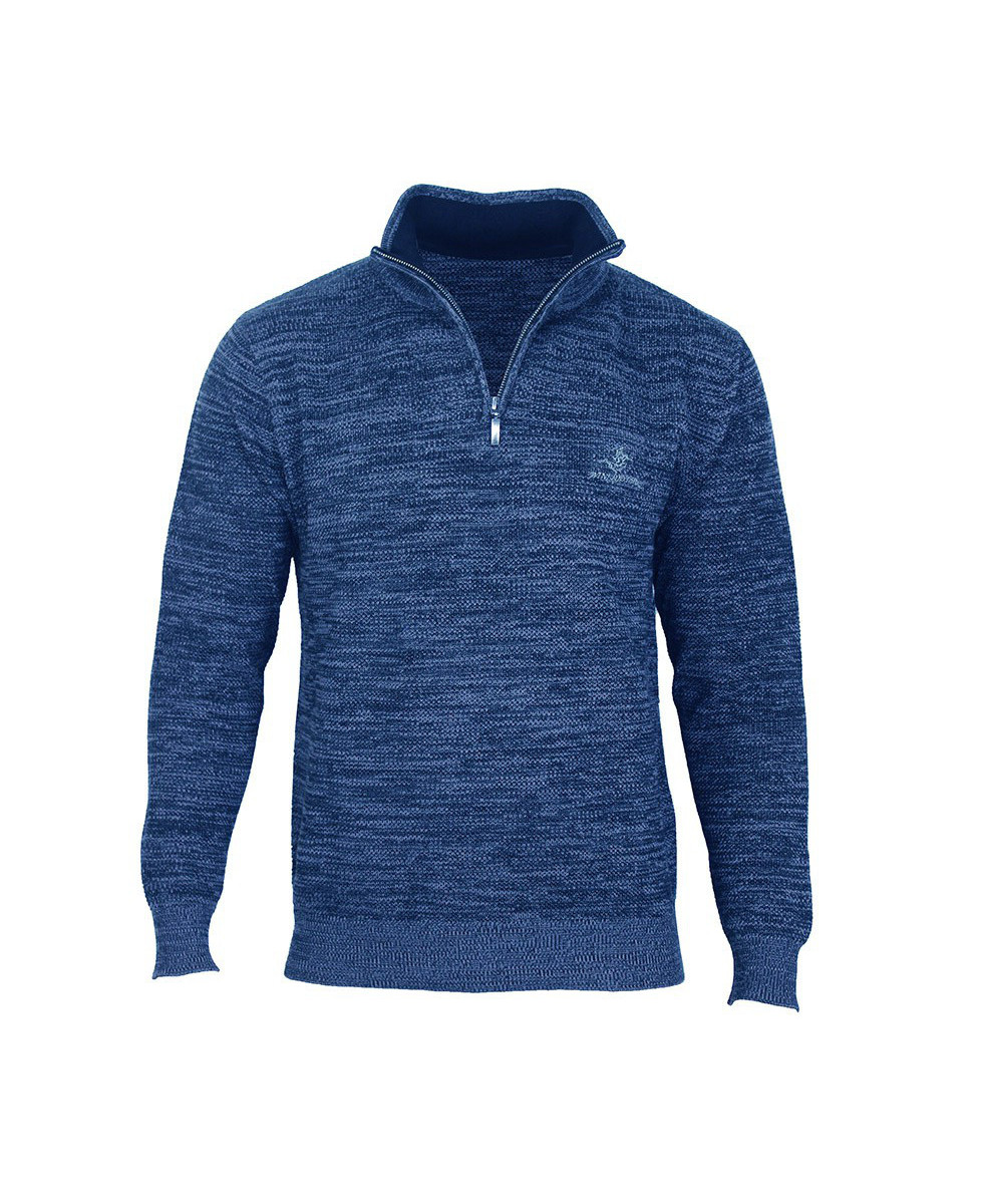 Pull col montant zippé WINCHESTER PARODY1 – Bleu marine élégant