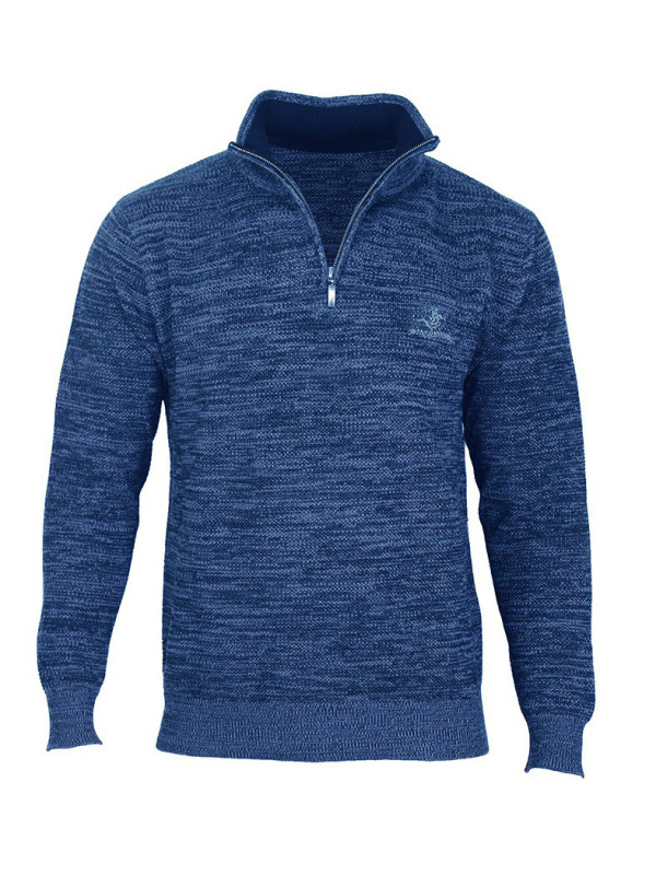 Pull col montant zippé WINCHESTER PARODY1 – Bleu marine élégant