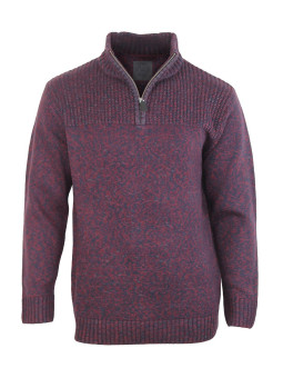 Pull col montant zippé chiné CHALLENGER PARTISAN1 – Violet stylé