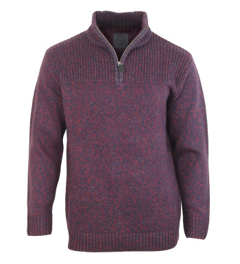 Pull col montant zippé chiné CHALLENGER PARTISAN1 – Violet stylé