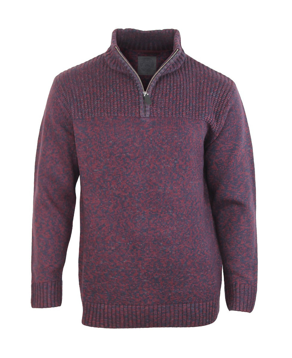 Pull col montant zippé chiné CHALLENGER PARTISAN1 – Violet stylé