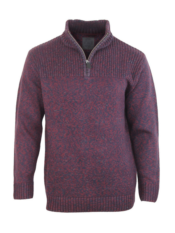 Pull col montant zippé chiné CHALLENGER PARTISAN1 – Violet stylé
