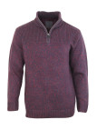 Pull col montant zippé chiné CHALLENGER PARTISAN1 – Violet stylé