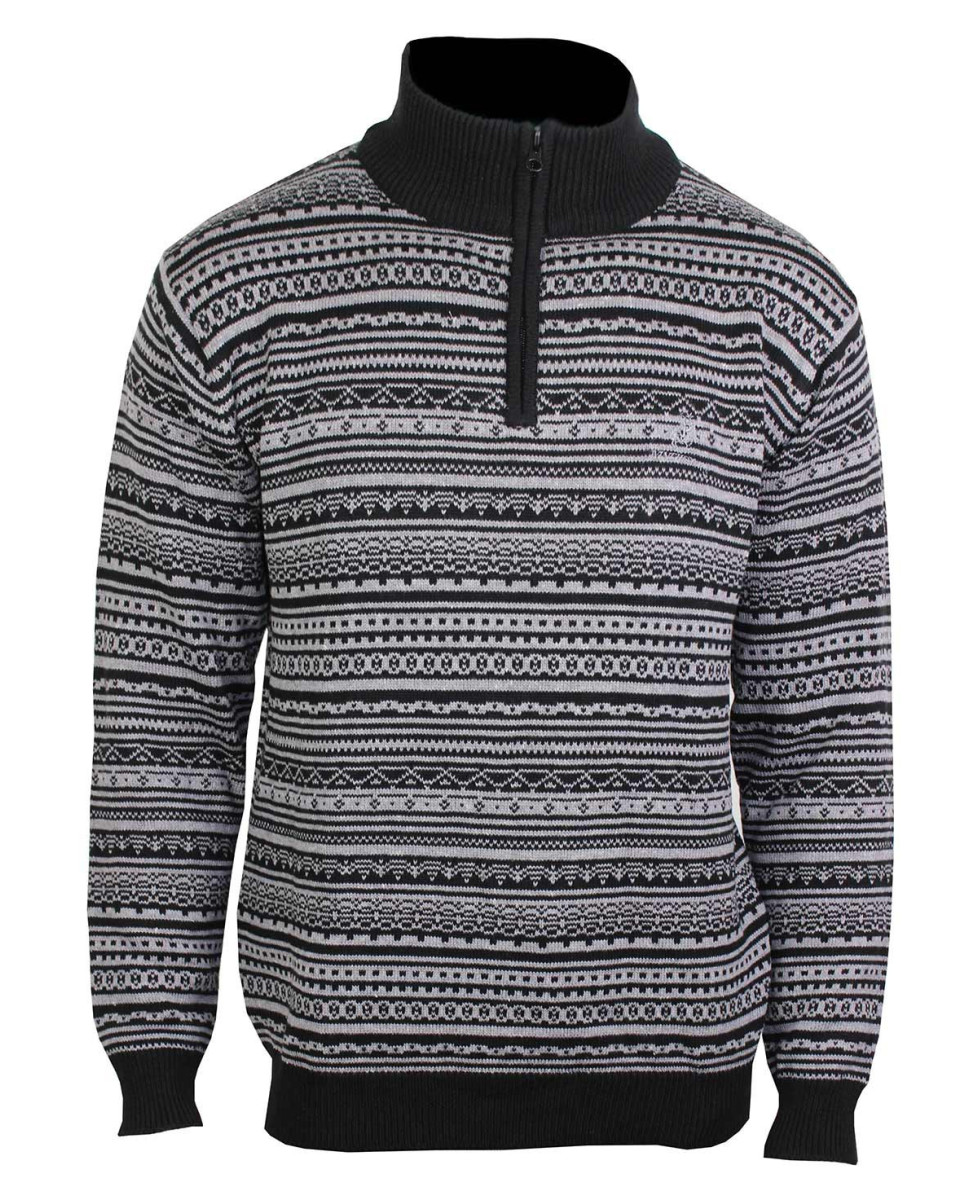 Pull col montant zippé WINCHESTER PAST1N – Gris/Noir