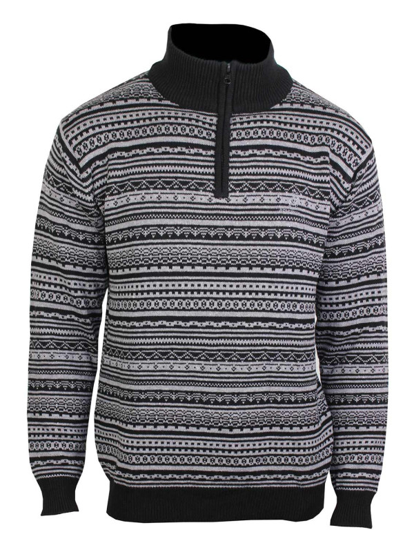 Pull col montant zippé WINCHESTER PAST1N – Gris/Noir