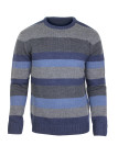Pull Homme CHALLENGER PECARI1 – Col Rond Rayures Bleu Marine