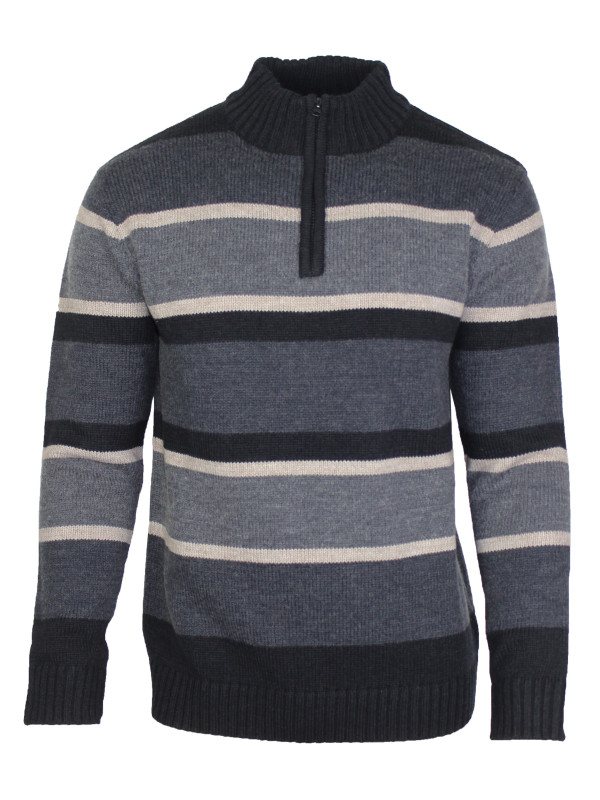 Pull col montant zippé CHALLENGER PENALTY2 – Beige/Gris