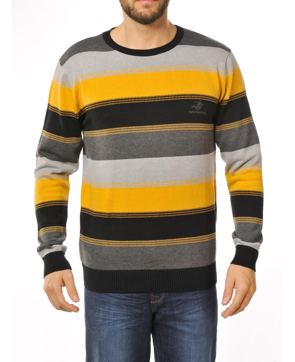 Pull col rond homme WINCHESTER PERFECT2T jaune confortable