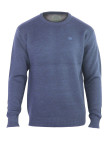 Pull col rond homme CHALLENGER PEROU1 bleu marine chaud et confortable