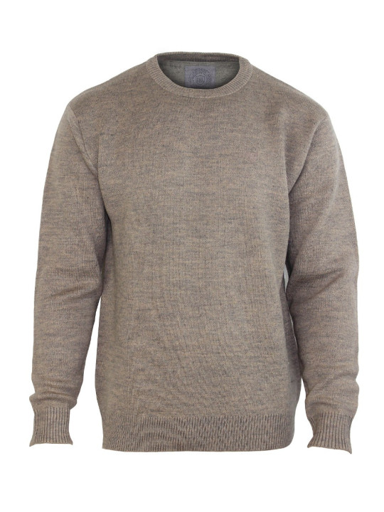 Pull col rond homme CHALLENGER PEROU4 marron chaud et élégant