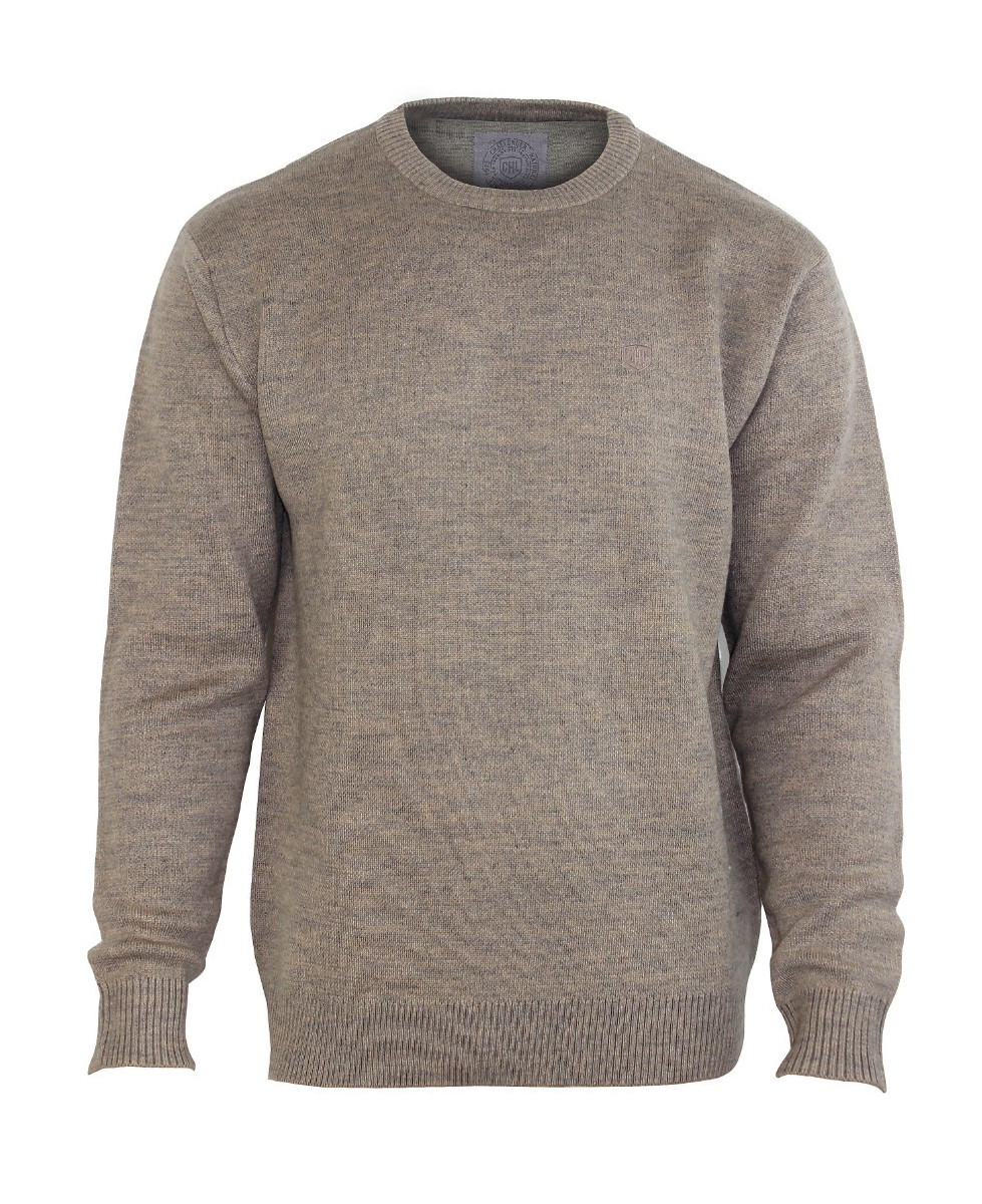 Pull col rond homme CHALLENGER PEROU4 marron chaud et élégant