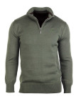 Pull col montant zippé coton olive/choco – PICKUP3