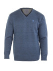 Pull col V homme CHALLENGER – Bleu Marine, chaud et élégant PINSON1