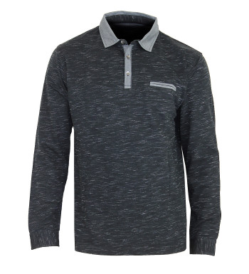 Polo homme gris manches longues coton chic – PO2001A