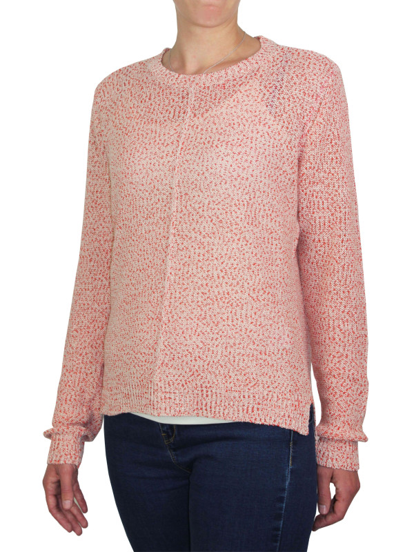 Pull maille fantaisie corail POLLY1 femme – Bas liquette moderne