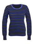 Pull marin stretch PRAGUE2 noir/bleu – Style rayé chic