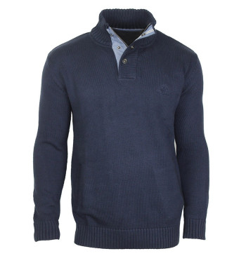 Pull col montant homme WINCHESTER PRELUDE1 – Beige/Marine élégant