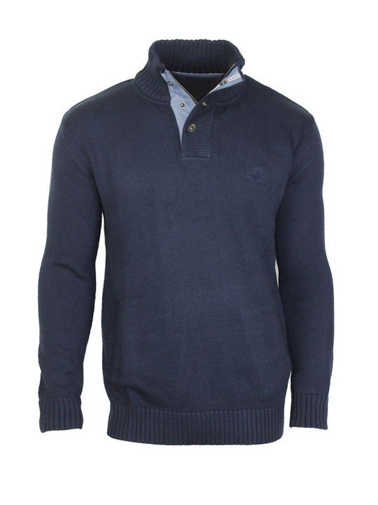 Pull col montant homme WINCHESTER PRELUDE1 – Beige/Marine élégant