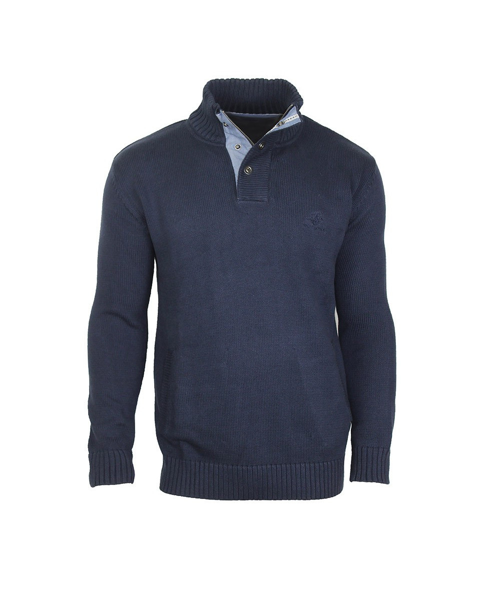 Pull col montant homme WINCHESTER PRELUDE1 – Beige/Marine élégant