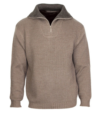 Pull col camionneur CHALLENGER PRIMO3 – Beige/marron chaud