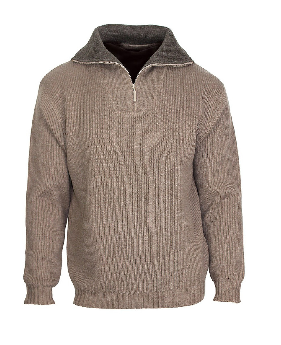 Pull col camionneur CHALLENGER PRIMO3 – Beige/marron chaud
