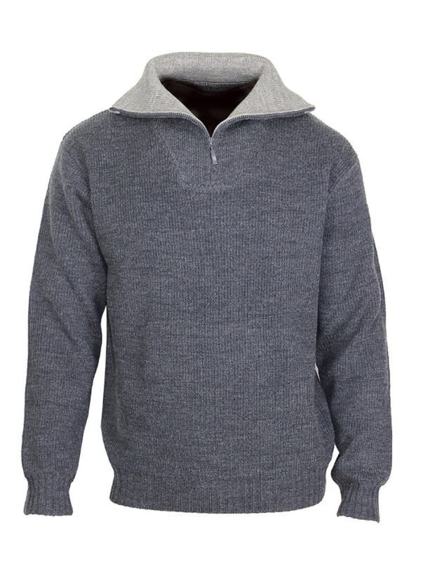 Pull col camionneur CHALLENGER PRIMO4 – Gris chaud et élégant