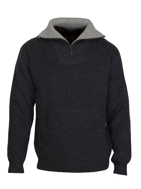 Pull col camionneur CHALLENGER PRIMO5 – Gris/noir chaud