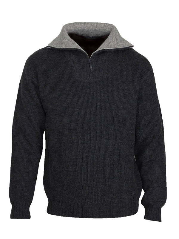 Pull col camionneur CHALLENGER PRIMO5 – Gris/noir chaud