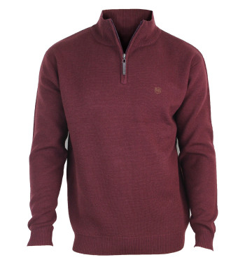 Pull col montant zippé CHALLENGER PUL2005C – Bordeaux chaud