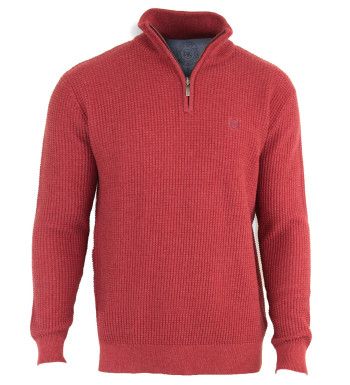 Pull col montant zippé CHALLENGER PUL2007A – Orange chic