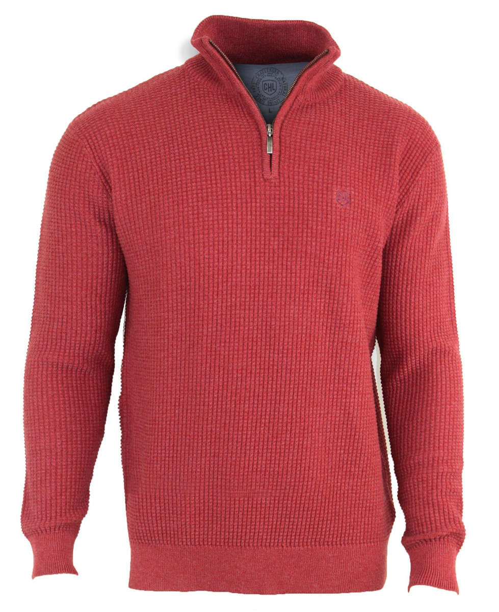 Pull col montant zippé CHALLENGER PUL2007A – Orange chic