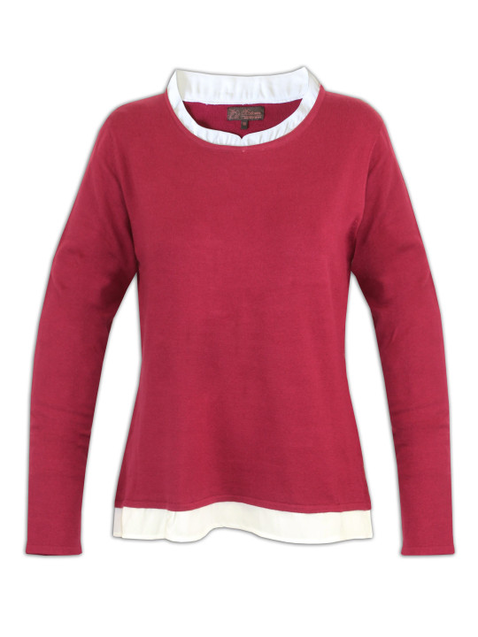 Pull 2 en 1 fushia femme PULF2004B – Élégance et confort