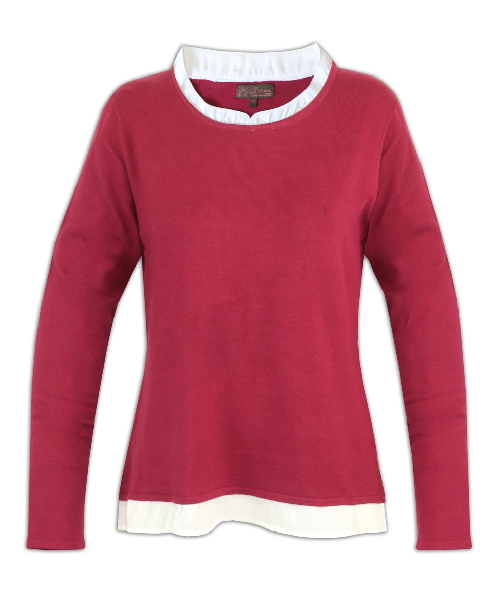Pull 2 en 1 fushia femme PULF2004B – Élégance et confort