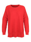 Pull maille côtelée rouge femme PULF2007C – Confort et style