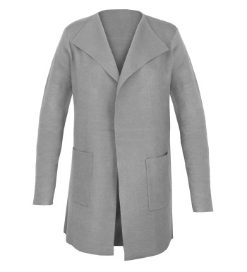 Veste tricot femme grise PULF3001A – Chaleur et style douillet