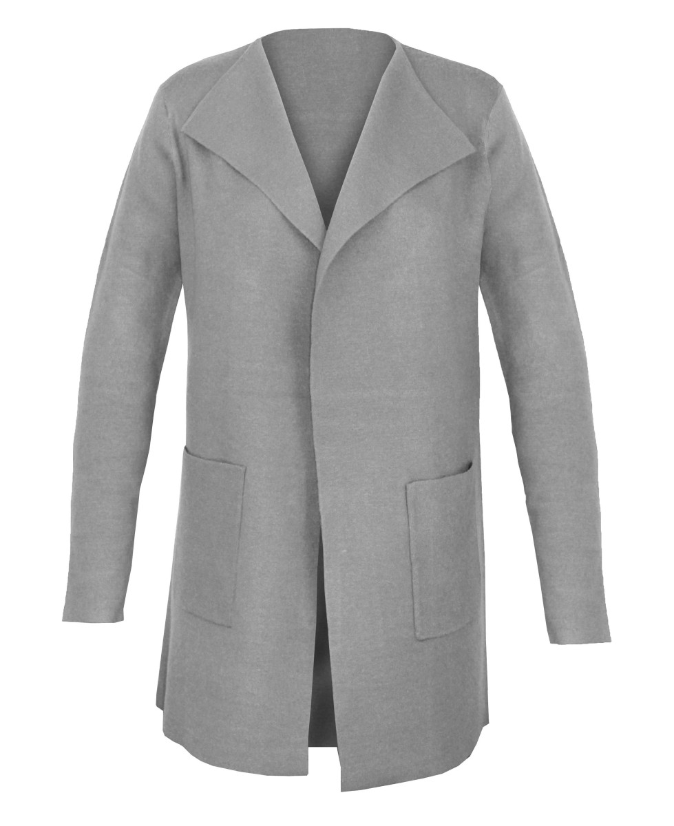 Veste tricot femme grise PULF3001A – Chaleur et style douillet