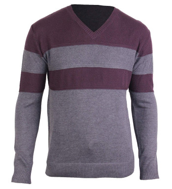 Pull col V homme WINCHESTER PUZZLE2 – Gris élégant et doux