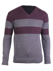 Pull col V homme WINCHESTER PUZZLE2 – Gris élégant et doux
