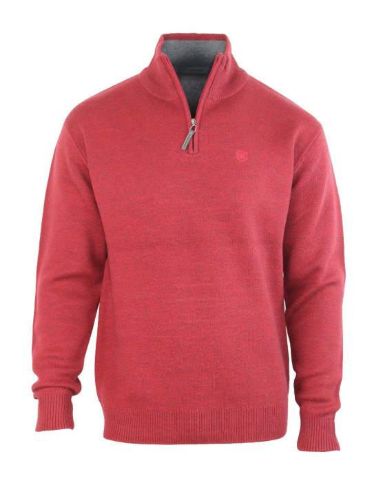Pull col montant zippé CHALLENGER PYLONE – Rouge élégant