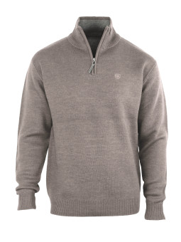 Pull col montant zippé CHALLENGER PYLONE4 – Marron élégant